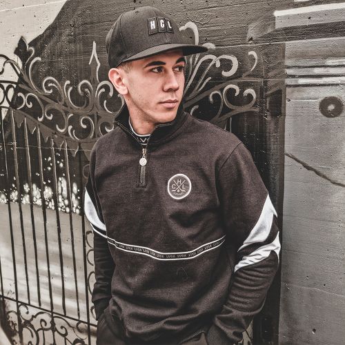 HC Lugano Sweater Half Zip Black Line